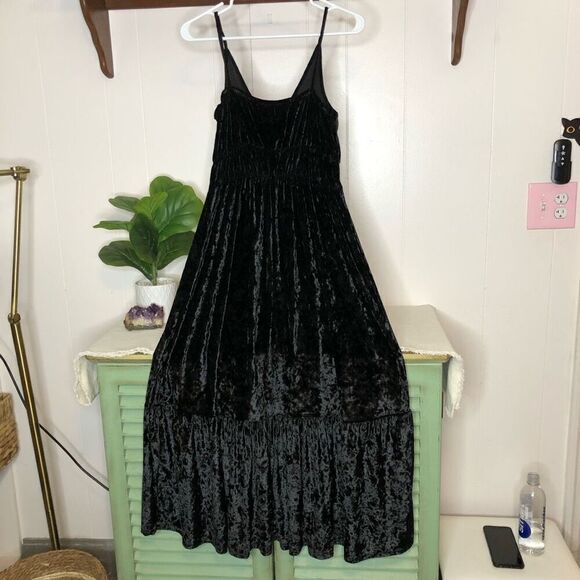 Rebecca Minkoff Womens Mazy V-neck Sleeveless Velvet Maxi Dress Medium - Picture 2 of 6